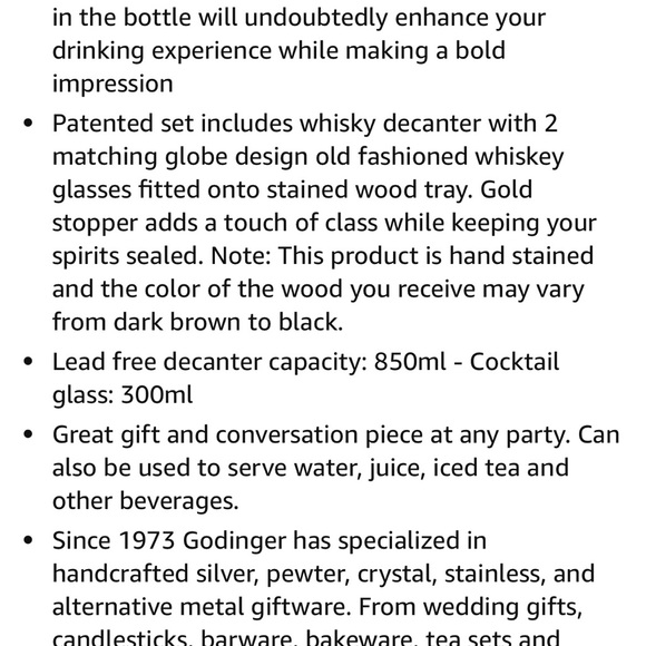 Galleon whiskey decanter globe set with etched whiskey glasses - Picture 9 of 9